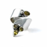 November - Silverring med fasettslipad citrin, stllbar